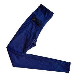 Erin Snow Navy Blue High Waisted Leggings with Zipper Detail XS